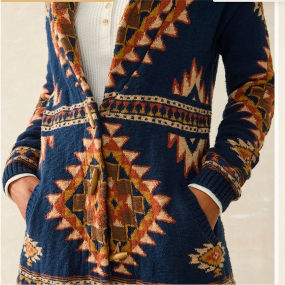 Faherty B.YELLOWTAIL Lodge Cardigan in Wolf Mountain 100% Cotton Size Small - Picture 3 of 7